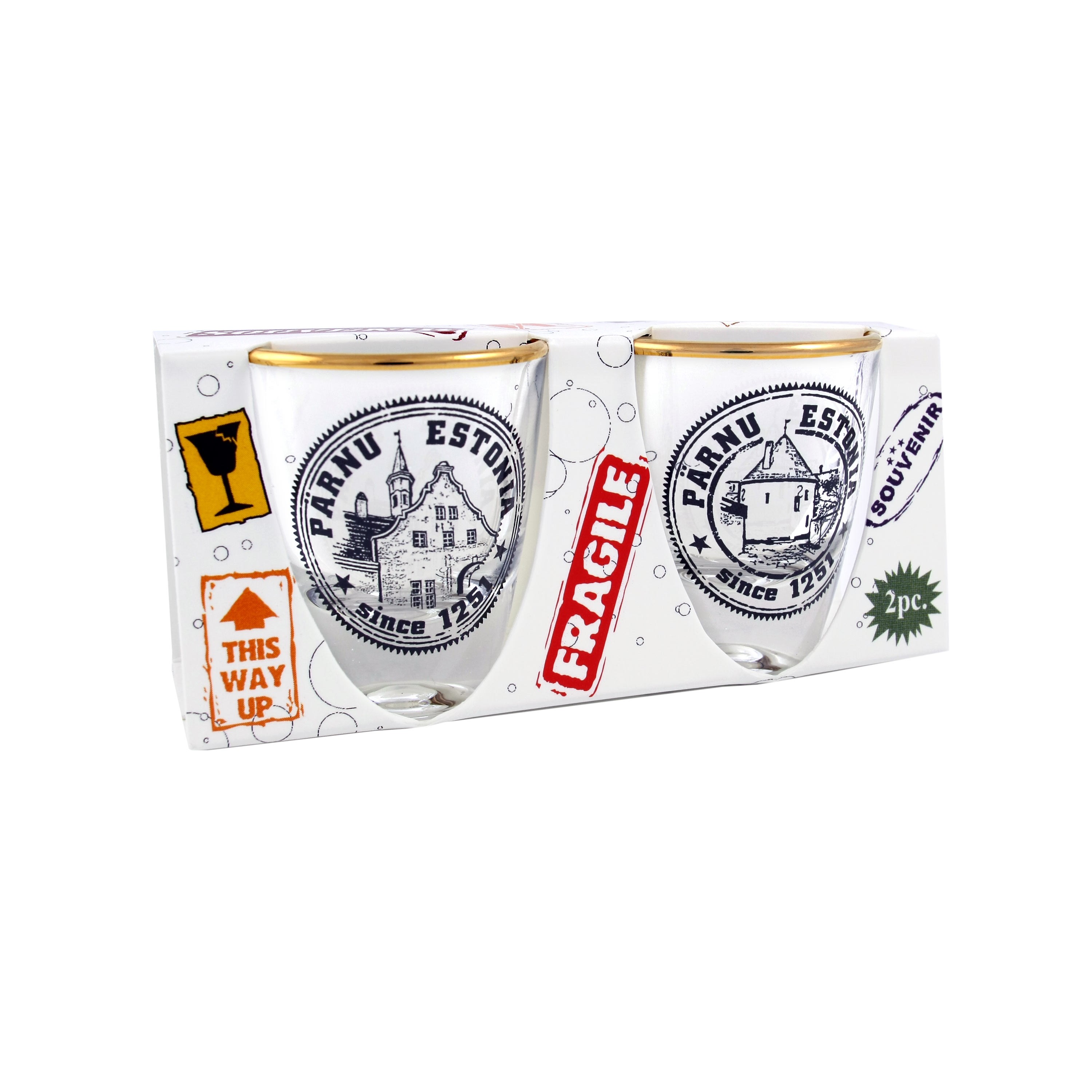 Shot Glass With A Golden Rim Estonia 40ml TP02