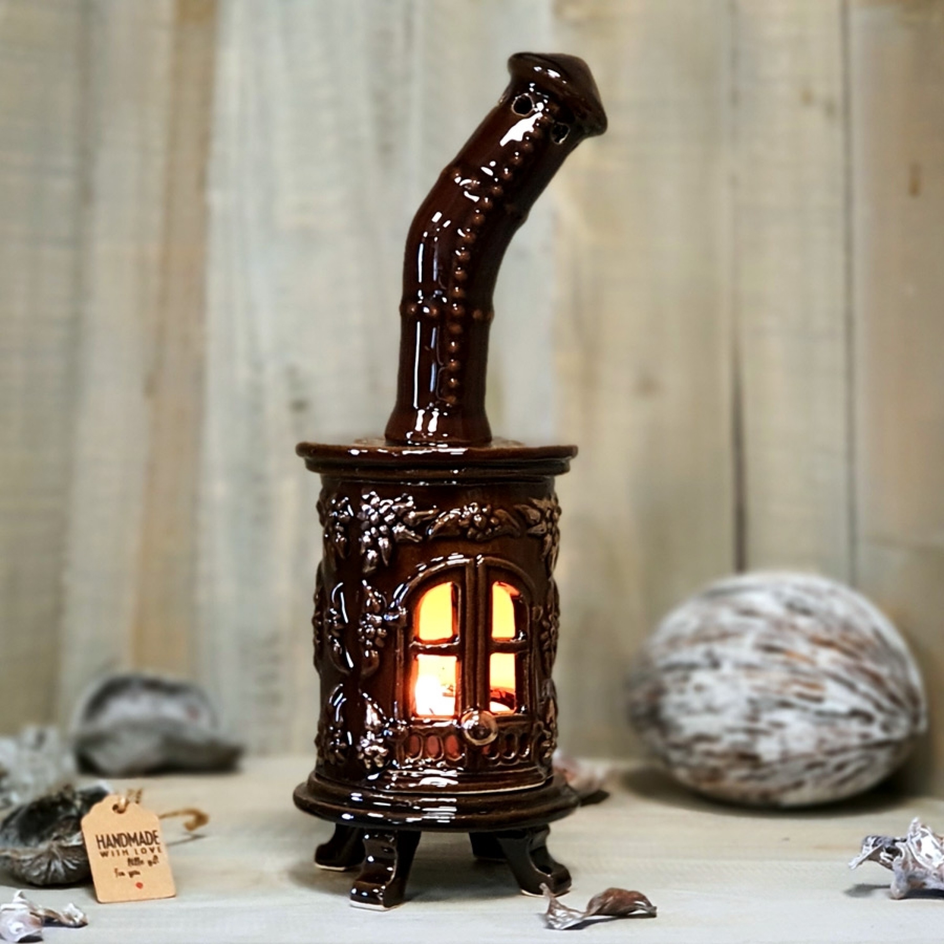 Handmade ceramic stove candlestick, price Citysouvenirs.lt