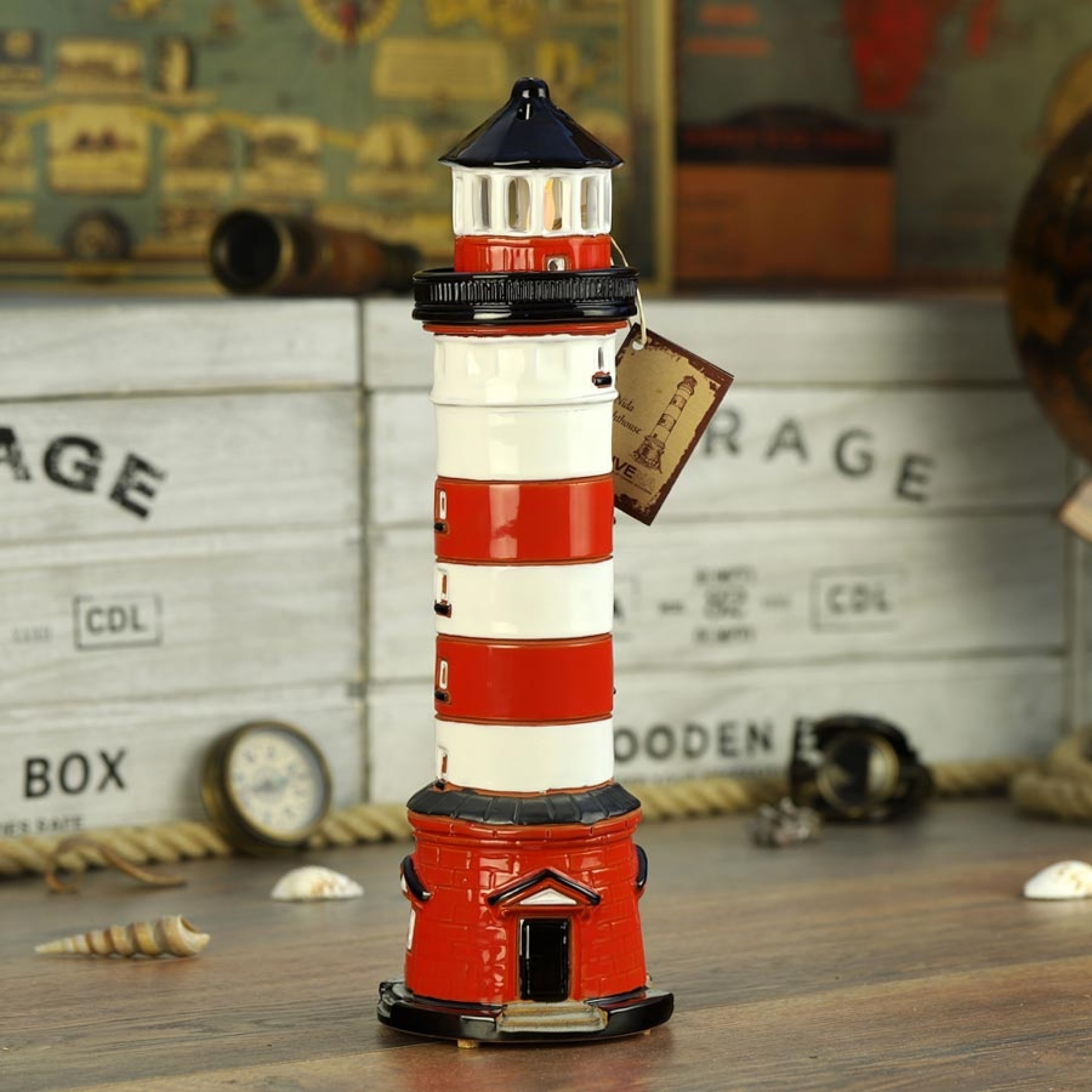 Handmade ceramic lighthouse Nida candle-holder, price | Citysouvenirs.lt