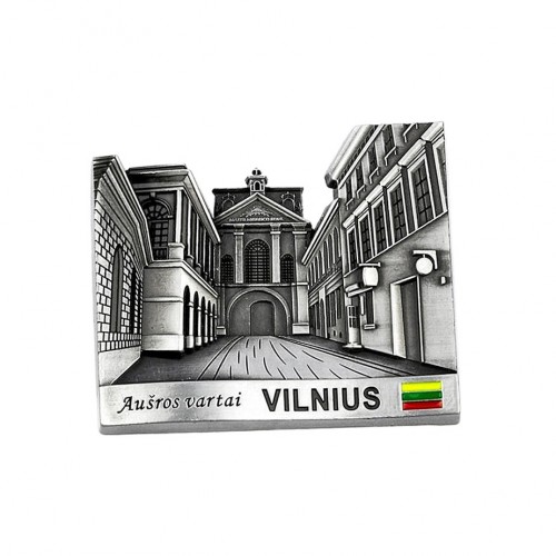 Souvenir metal fridge magnet - Vilnius Aušros vartai