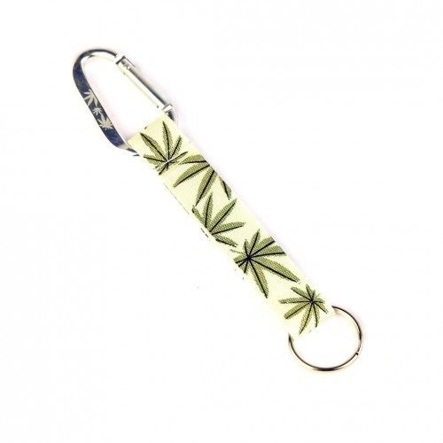 White weed keychain with carabine