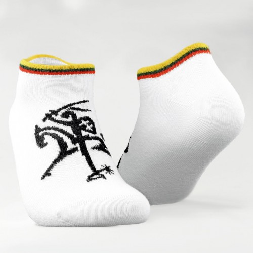 White Short Men’s Socks “Vytis” with Lithuanian Tricolor Size:(41-46)