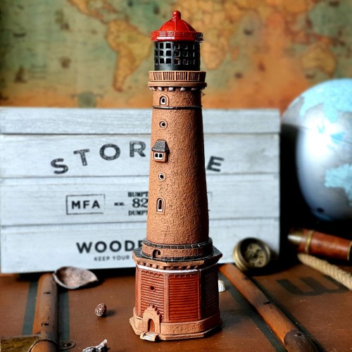 Hand made ceramic lighthouse candle holder - Borkum Germany