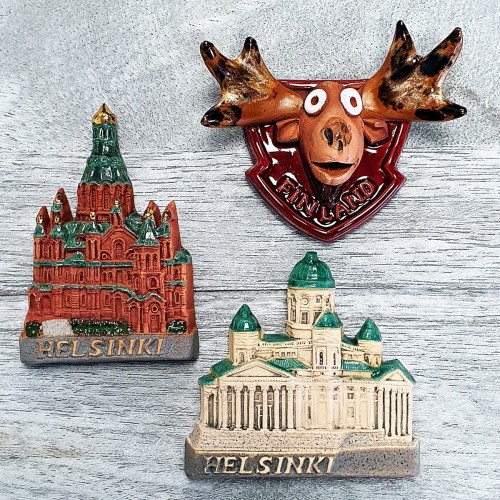 Handmade ceramic magnet set Helsinki Finland