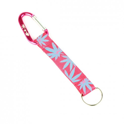 Fuchsia weed keychain with carabine