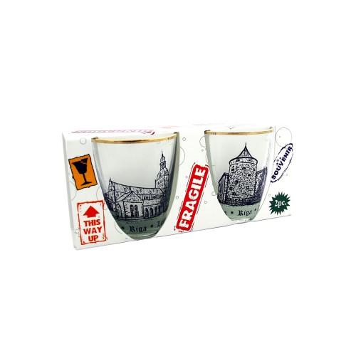 Shot glass set with Riga old town