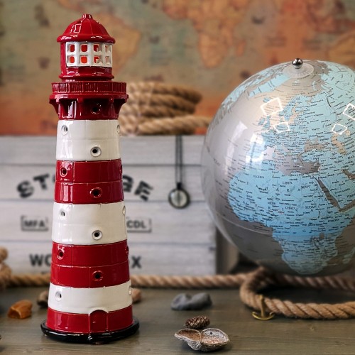 Hand made ceramic lighthouse candle holder - Liepaja Latvia