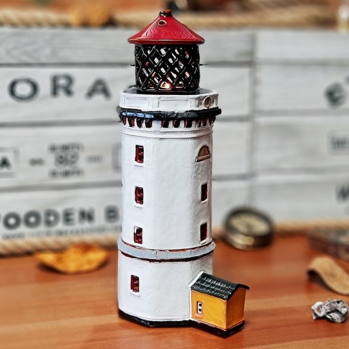 Hanstholm handmade ceramic lighthouse candle holder Denmark