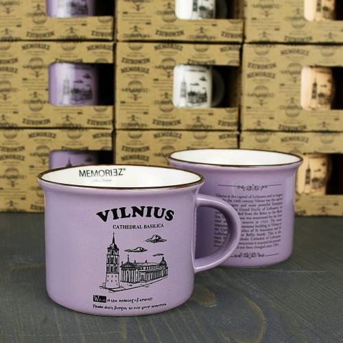 Small Mug Vilnius - Purple Color, 150 ml, with History
