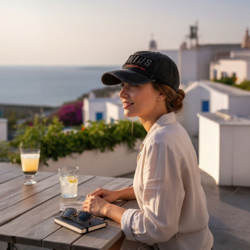 Black “Vilnius” Cap – Retro Style | Robin Ruth