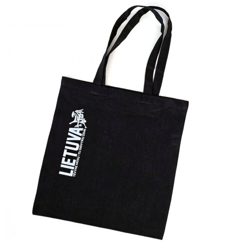 Black Tote Bag “LIETUVA” with Vytis – Sustainable