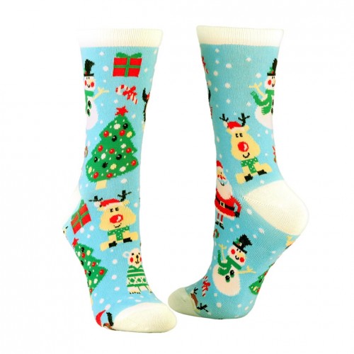 Blue Christmas socks for women, size:(36-42) 