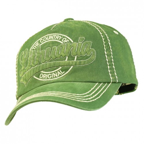 Green denim cap "Lithuania Country of Original"