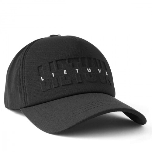 Black Lithuania Cap with Embossed Design