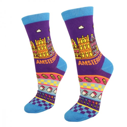 Purple women socks Amsterdam size:(36-42)