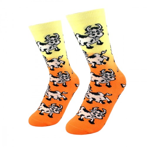 Quality fashion women's socks with happy cows, size:(36-42)