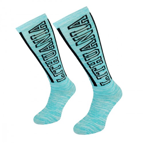 Long women light blue socks Lithuania size:(36-42)