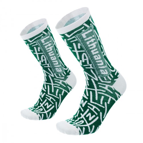 Men's green/white socks Lithuania size:(41-46)