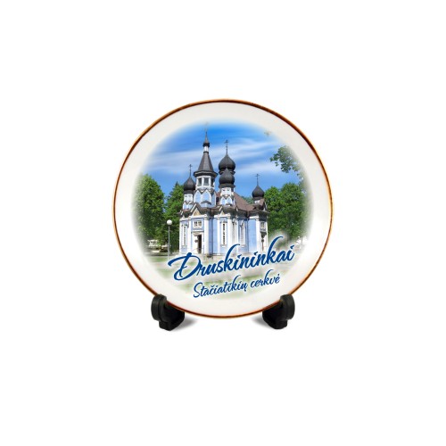 Porcelain plate with magnet Druskininkai Orthodox church