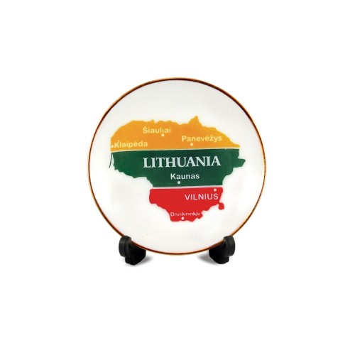 Porcelain plate with magnet Lithuania