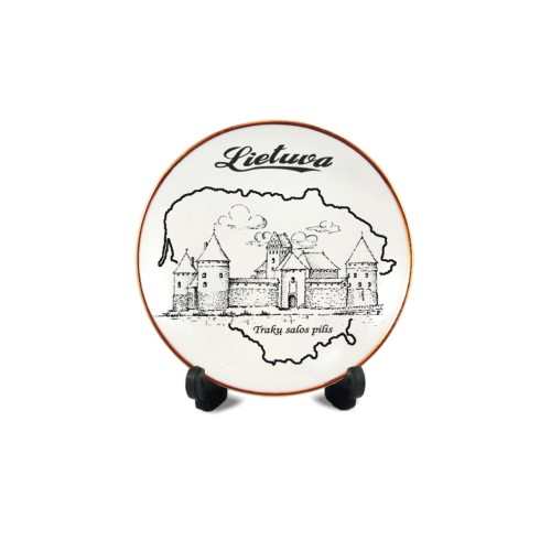 Porcelain plate with magnet Lietuva - Trakai castle