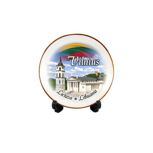 Porcelain plate with magnet Lithuania - Vilnius