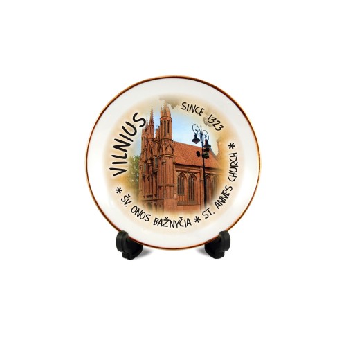 Porcelain plate with magnet Vilnius - Anne's church