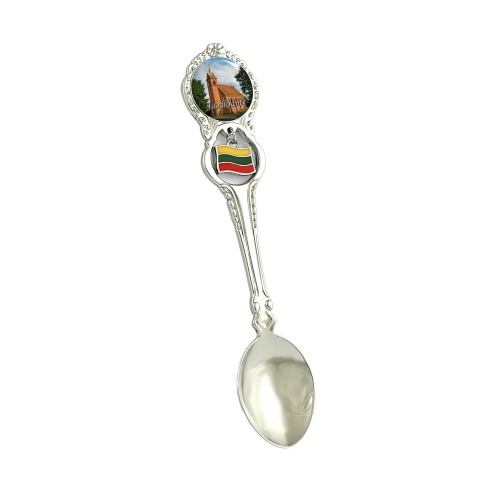Metal spoon with Lithuanian flag Juodkrante - church