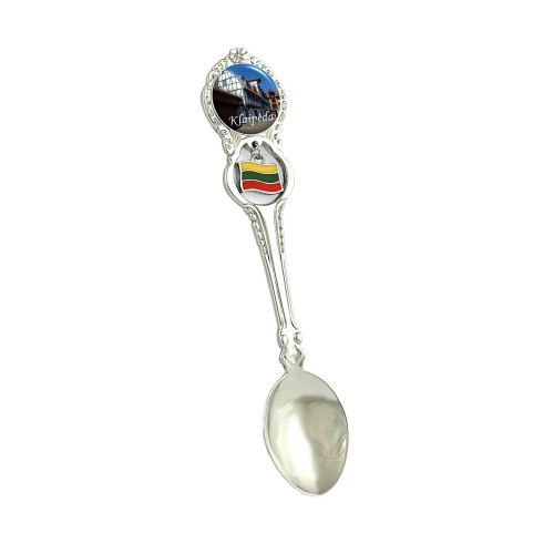 Metal spoon with Lithuanian flag Klaipeda - city