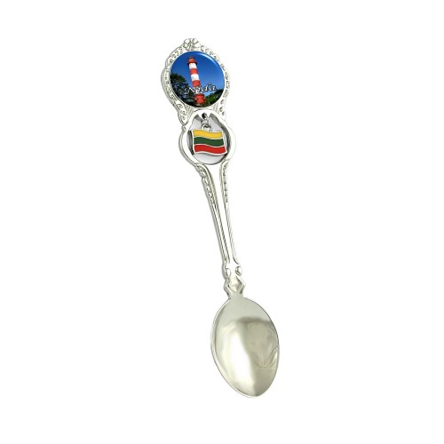 Metal spoon with Lithuanian flag Nida lighthouse