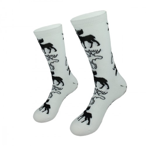 White cotton socks for women with elks size:(36-42)