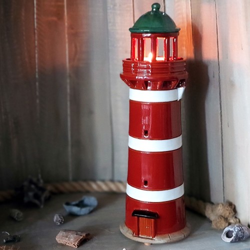 Hand made ceramic lighthouse candle holder Nar Gotland Sweden