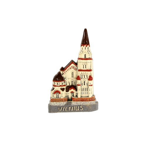 Handmade ceramic magnet St. Nicholas church, Vilnius