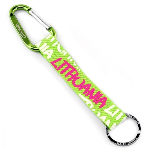 Keychain with Carabiner “LITHUANIA” – Lime Green