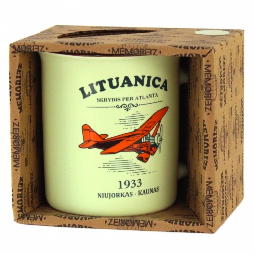 Lituanica mug with story green color