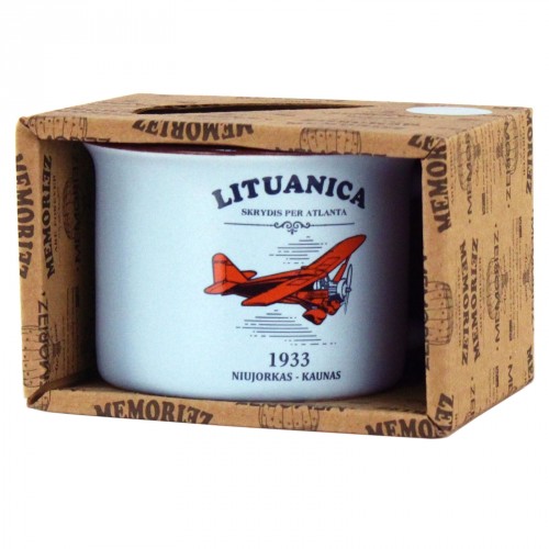 Small Lituanica cup - Blue color, 150 ml, with flight History