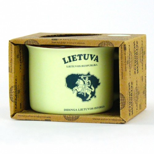 Small Mug Lithuania Knight - Yellow Color, 150 ml, with History