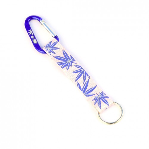 Pink - Blue weed keychain with carabine