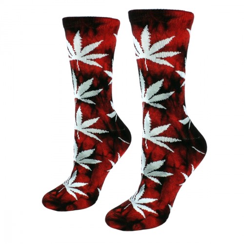 Red color women socks with weed