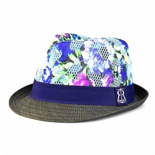 Blue multi coloured summer hat Robin Ruth