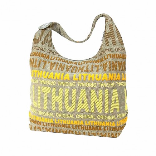 Robin-Ruth Light yellow big canvas graphic bag Lithuania