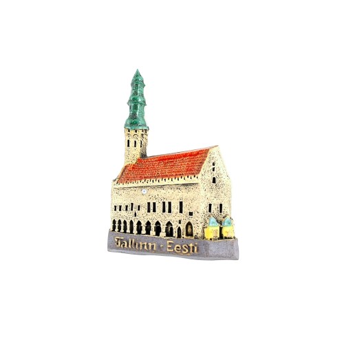 Handmade ceramic fridge magnet Town Hall Tallinn