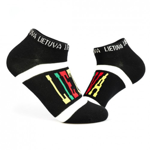 Short men socks Lithuania size:(41-46) Black