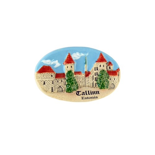 Handmade ceramic fridge magnet Viru Gates Tallinn