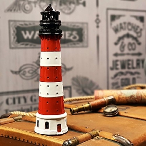Hand made ceramic lighthouse candle holder - Westerheversand Germany