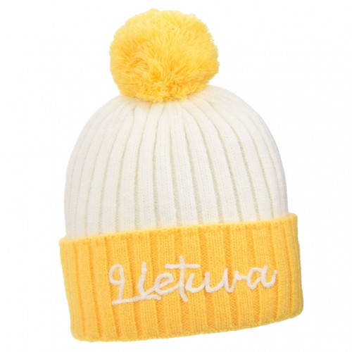 Winter Hat Lithuania White / Yellow - Robin Ruth