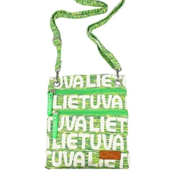 Green color neck pasport bag of Lithuania, price | Citysouvenirs.lt