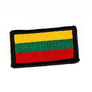 Embroidered patch Lithuanian tricolor 5x3cm
