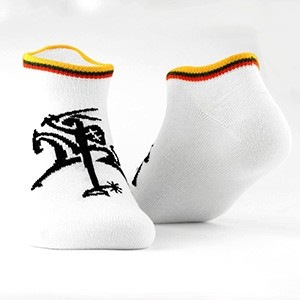 White Short Women's Socks “Vytis” with Lithuanian Tricolor Size:(36-41)