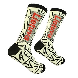 Men's white/black socks Lithuania size:(41-46)